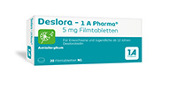 DESLORA-1A Pharma 5 mg filmdrasjerte tabletter, 50 stk