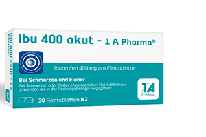 IBU 400 akut-1A Pharma filmdrasjerte tabletter, 30 stk