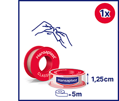 HANSAPLAST Klassisk fikseringspuss 1,25 cm x 5 m, 1 stk