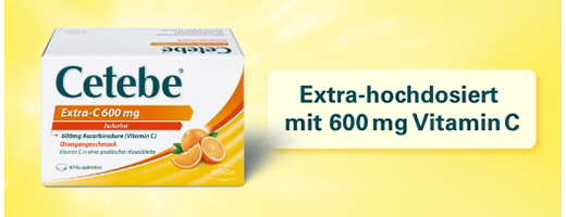 CETEBE Extra-C 600 mg tyggetabletter, 120 stk