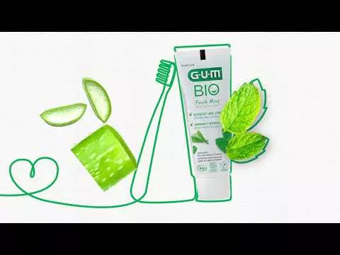 Video om GUM Økologisk tannkrem fersk mynte, 75 ml