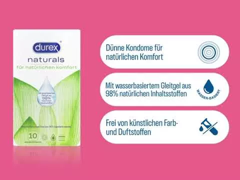 Video om Durex naturals kondomer med vannbasert glidemiddel, 10 stk