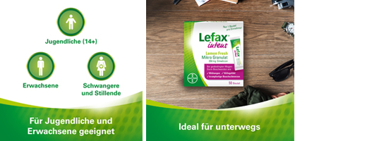 LEFAX intens Lemon Fresh Micro Granul.250 mg, 50 stk
