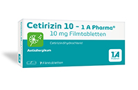 CETIRIZIN 10-1A Pharma filmdrasjerte tabletter, 50 stk