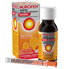 NUROFEN Junior feber- og smertesaft jordbær 40 mg/ml, 100 ml