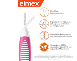 ELMEX Interdentalbørster ISO størrelse 0 0,4 mm rosa, 8 stk