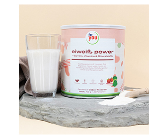 FOR YOU protein power jordbærpulver, 750 g