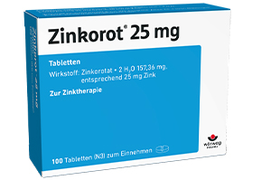 ZINKOROT 25 mg tabletter, 100 stk