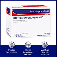 HANSAPOR steril sårbandasje 6x7 cm, 25 stk