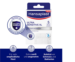 HANSAPLAST Ultrasensitiv sårbandasje 5x7,2 cm XL, 5 stk