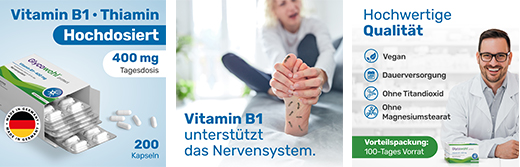 GLYCOWOHL Vitamin B1 Tiamin 400 mg høydosekapsler, 200 stk