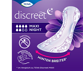 TENA LADY Diskrete bind maxi night, 12 stk