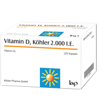 VITAMIN D3 KÖHLER 2 000 IE kapsler, 120 stk