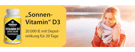 VITAMIN D3 20 000 IE depottabletter i høy dose, 180 stk