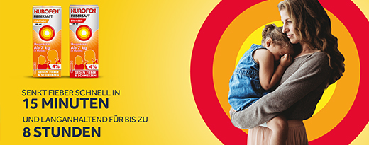 NUROFEN Junior feber- og smertesaft jordbær 40 mg/ml, 100 ml