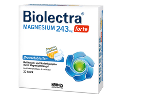 BIOLECTRA Magnesium 243 mg forte Oransje brusetabletter, 20 stk