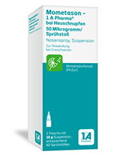 MOMETASON 1A Phar.b.Høysnue 50μg/Spr.sjokk 140, 18 g