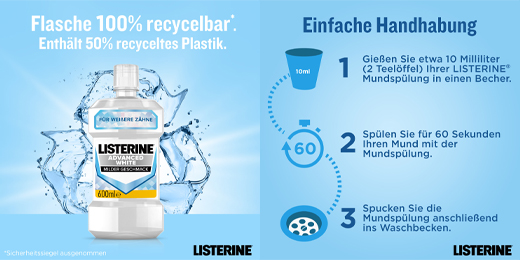 LISTERINE Avansert hvit Mundspülung, 600 ml