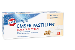 EMSER Pastiller halstabletter med ingefær uten sukker, 30 stk