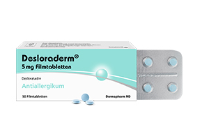 DESLORADERM 5 mg filmdrasjerte tabletter, 50 stk