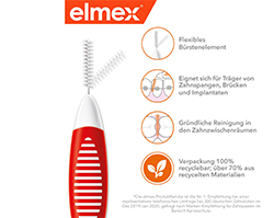 ELMEX Interdentalbørster ISO størrelse 2 0,5 mm rød, 8 stk