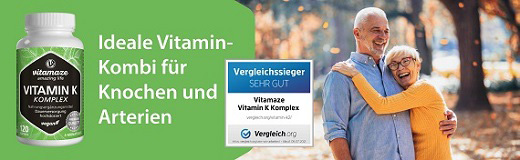 VITAMIN K1+K2-kompleks høydoserte veganske kapsler, 120 stk