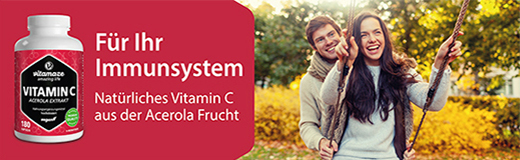 VITAMIN C 160 mg acerolaekstrakt rene veganske kapsler, 180 stk
