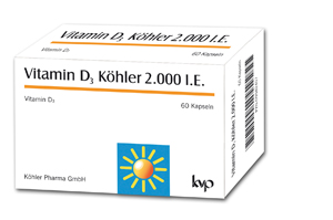 VITAMIN D3 KÖHLER 2 000 IE kapsler, 60 stk