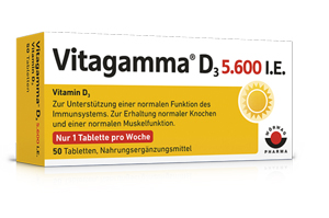 VITAGAMMA D3 5 600 IE vitamin D3 NEM Tabletter, 50 stk