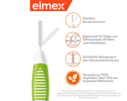 ELMEX Interdentalbørster ISO størrelse 5 0,8 mm grønn, 8 stk