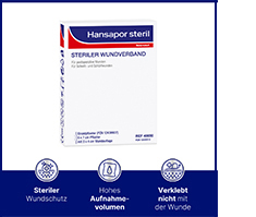 HANSAPOR steril sårbandasje 6x7 cm, 1 stk
