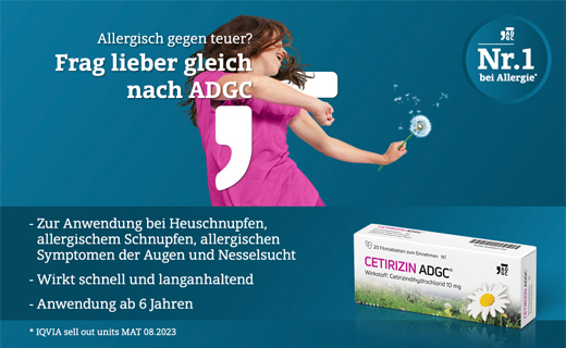 CETIRIZIN ADGC Filmdrasjerte tabletter, 100 stk