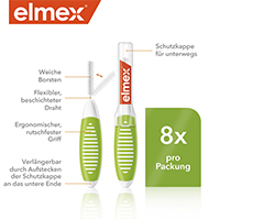 ELMEX Interdentalbørster ISO størrelse 5 0,8 mm grønn, 8 stk