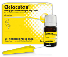 CICLOCUTAN 80 mg/g aktiv ingrediens i neglelakk, 3 g