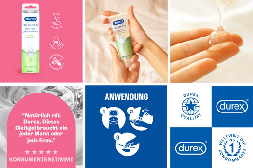 DUREX naturals smøremiddelgel ekstra sensitiv, 100 ml