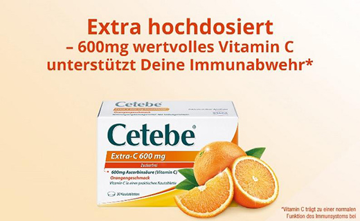 CETEBE Extra-C 600 mg tyggetabletter, 60 stk