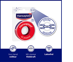 HANSAPLAST Klassisk fikseringspuss 1,25 cm x 5 m, 1 stk