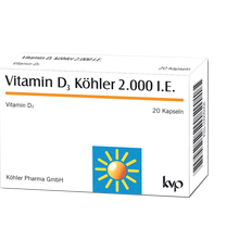 VITAMIN D3 KÖHLER 2 000 IE kapsler, 20 stk