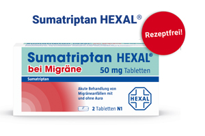 SUMATRIPTAN HEXAL for migrene 50 mg tabletter, 2 stk