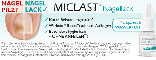 MICLAST 80 mg/g aktiv ingrediens neglelakk, 2X3 ml