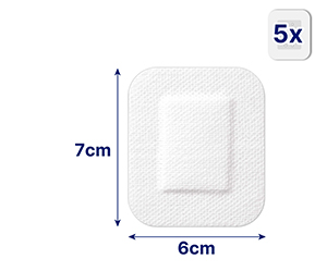 HANSAPLAST Sensitiv sårbandasje steril 6x7 cm, 5 stk
