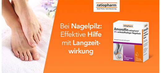 AMOROLFIN-ratiopharm 5 % aktiv ingrediens neglelakk, 3 ml
