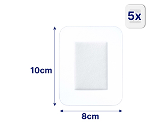 HANSAPLAST Aqua Protect sårbandasje steril 8x10 cm, 5 stk