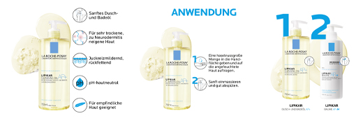 ROCHE-POSAY Lipikar dusj- og badeolje AP+, 750 ml