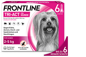 FRONTLINE Tri-Act Drop-on-løsning for hunder 2-5 kg, 6 stk