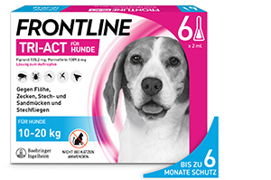 FRONTLINE Tri-Act drop-on-løsning for hunder 10-20 kg, 6 stk