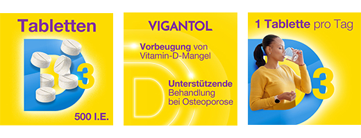 VIGANTOL 500 IE vitamin D3-tabletter, 100 stk