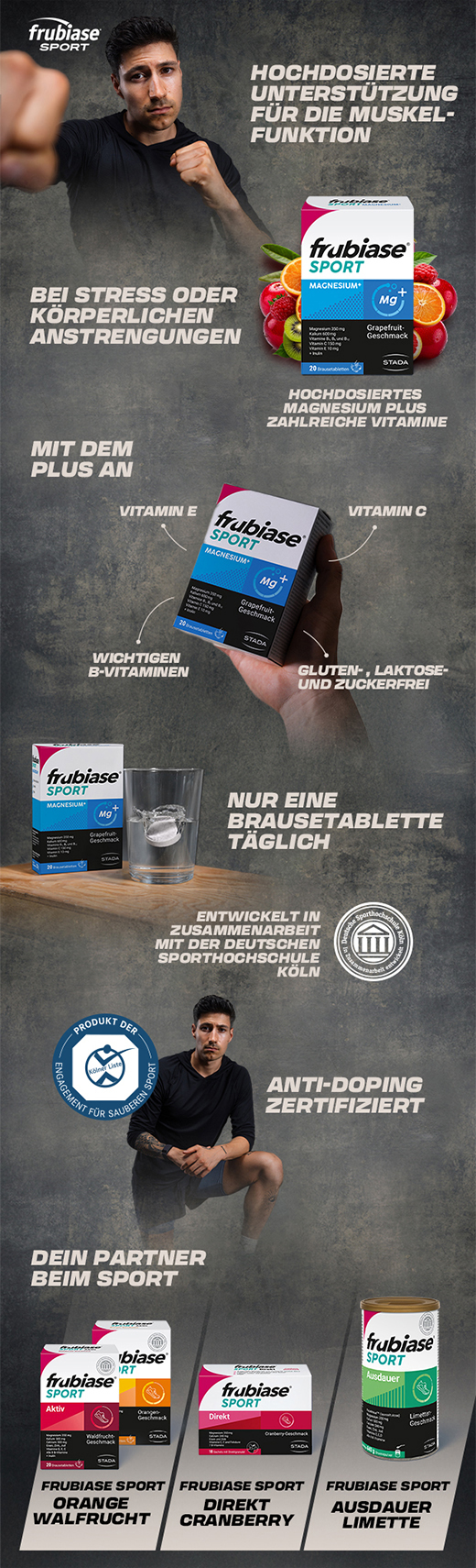 FRUBIASE MAGNESIUM Plus brusetabletter, 20 stk