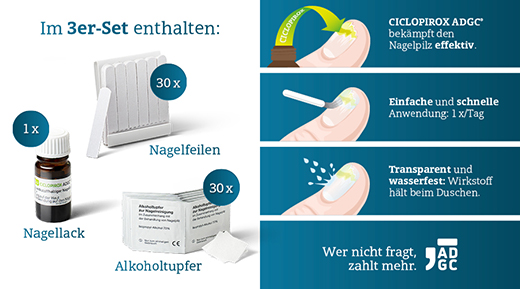 CICLOPIROX ADGC 80 mg/g virksomt stoff neglelakk, 3,3 ml