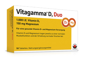 VITAGAMMA D3 Duo 1.000 I.E Vit.D3 150mg Magnes.NEM, 100 stk